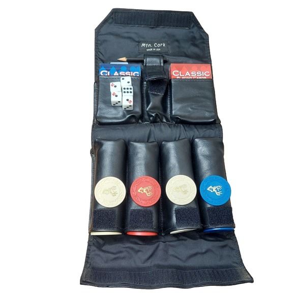 Travel DEER Poker Chip Dice and Card Set in Game Case MNT CORK U.S.A. Cabela's - Picture 2 of 7